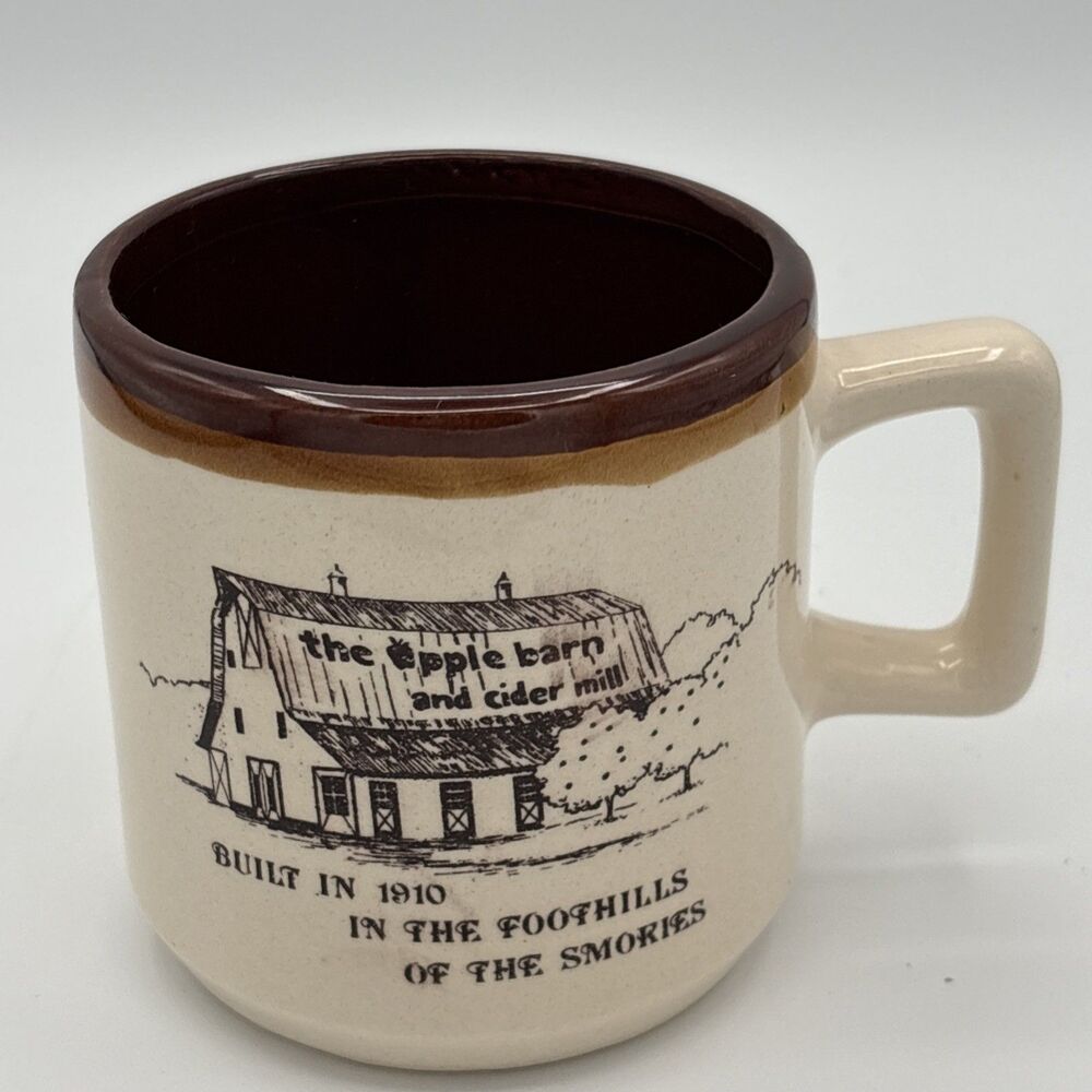 Vintage Stoneware Mug 80s The Apple Barn and Cider Mill Fall Coffee Mug Retro